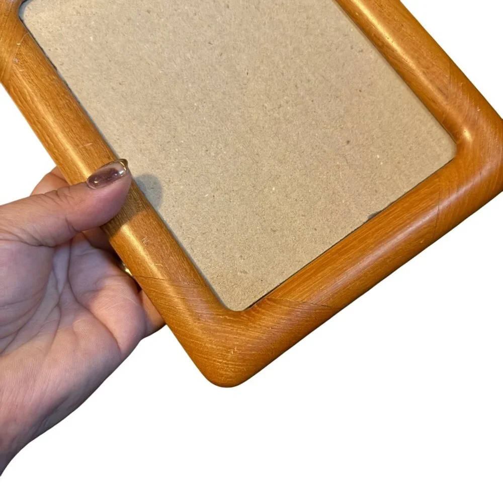 Vintage Midcentury Modern Wood Picture Frame 6.5 X 8.5 Thailand